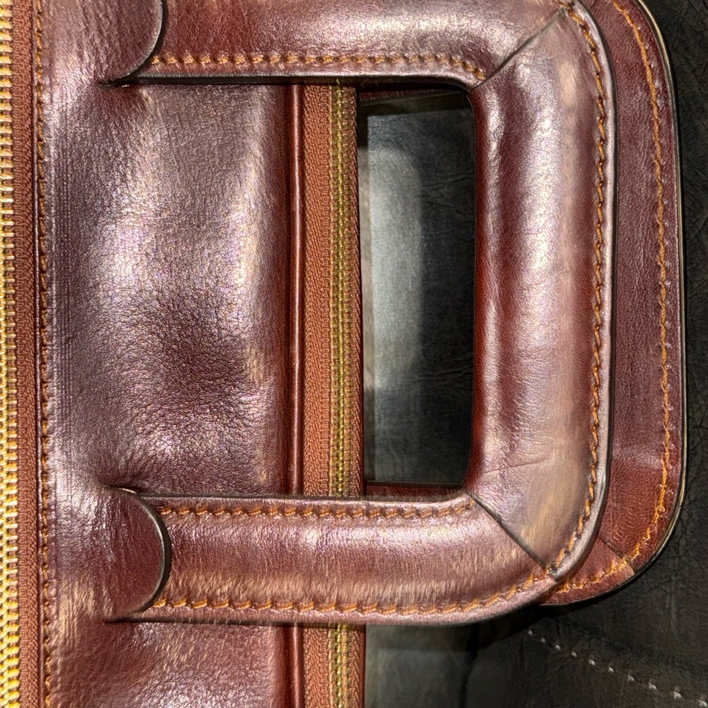 Rich Cognac MEDICI FIRENZE Italian Leather Briefcase Laptop Executive AttacheBag - Picture 5 of 15